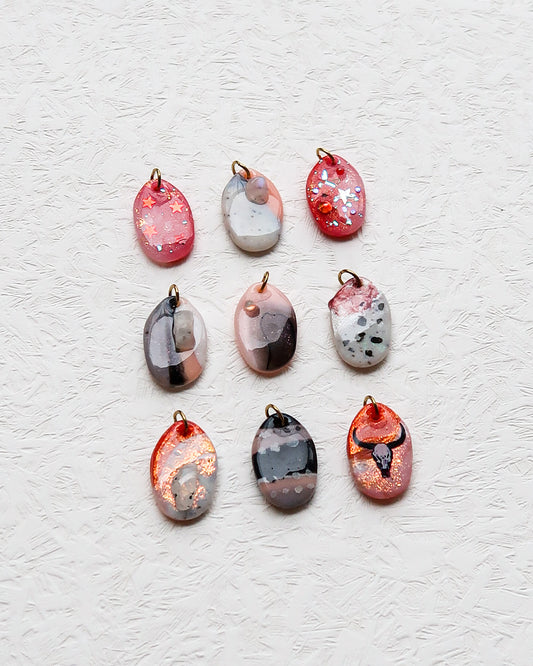 Pendentifs – Pâte polymère & acier inoxydable